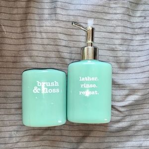 Tooth brush holder and soup dispense